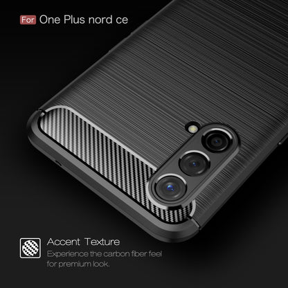 For OnePlus Nord CE 5G Brushed Texture Carbon Fiber TPU Case(Red) - OnePlus Cases by buy2fix | Online Shopping UK | buy2fix
