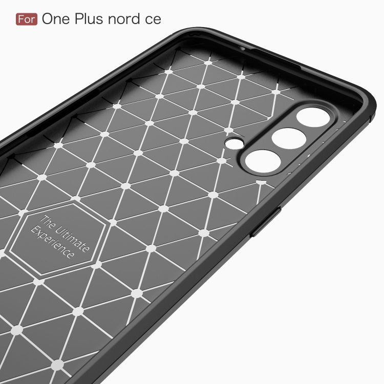 For OnePlus Nord CE 5G Brushed Texture Carbon Fiber TPU Case(Red) - OnePlus Cases by buy2fix | Online Shopping UK | buy2fix