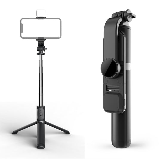 Q02S Fill Light Bluetooth Selfie Stick Tripod Mobile Phone Holder(Black) - Selfie Sticks by buy2fix | Online Shopping UK | buy2fix