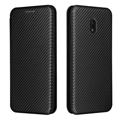For Nokia C1 Plus Carbon Fiber Texture Horizontal Flip TPU + PC + PU Leather Case with Card Slot(Black) by buy2fix