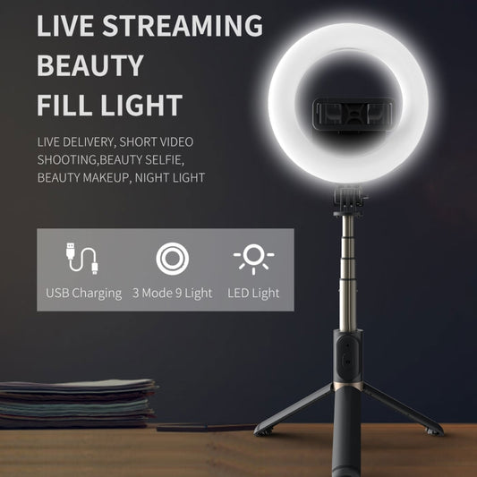 Q07 6 Inch Ring Light Portable Bluetooth Selfie Stick Tripod - Selfie Sticks by buy2fix | Online Shopping UK | buy2fix