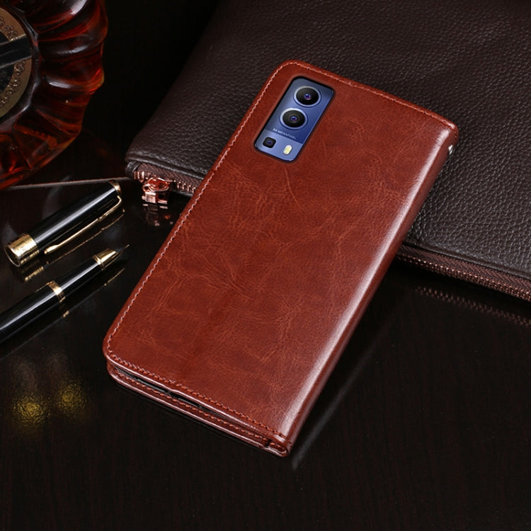 For vivo Y52 5G / Y72 5G idewei Crazy Horse Texture Horizontal Flip Leather Case with Holder & Card Slots & Wallet(Black) - vivo Cases by idewei | Online Shopping UK | buy2fix