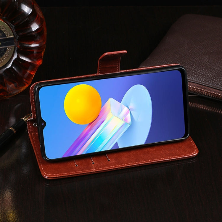 For vivo Y52 5G / Y72 5G idewei Crazy Horse Texture Horizontal Flip Leather Case with Holder & Card Slots & Wallet(Black) - vivo Cases by idewei | Online Shopping UK | buy2fix