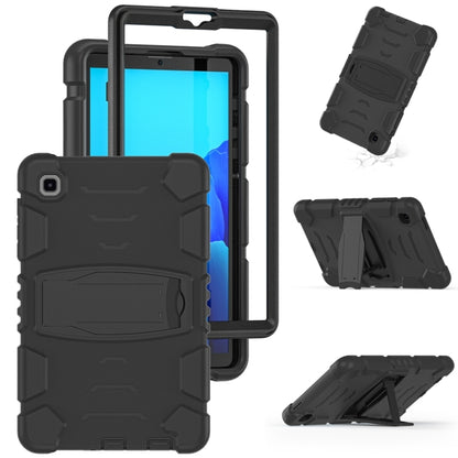 For Samsung Galaxy Tab A7 Lite 8.7 inch 2021 3-Layer Protection Screen Frame + PC + Silicone Shockproof Combination Case with Holder(Black+Black) - Tab A7 Lite T220 / T225 by buy2fix | Online Shopping UK | buy2fix