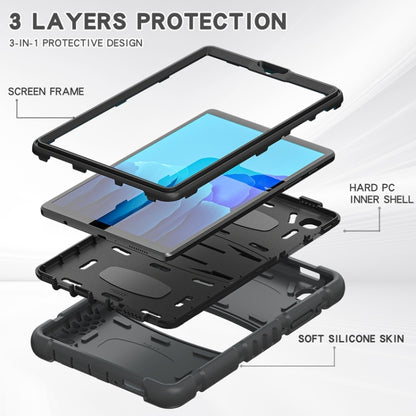 For Samsung Galaxy Tab A7 Lite 8.7 inch 2021 3-Layer Protection Screen Frame + PC + Silicone Shockproof Combination Case with Holder(Black+Black) - Tab A7 Lite T220 / T225 by buy2fix | Online Shopping UK | buy2fix