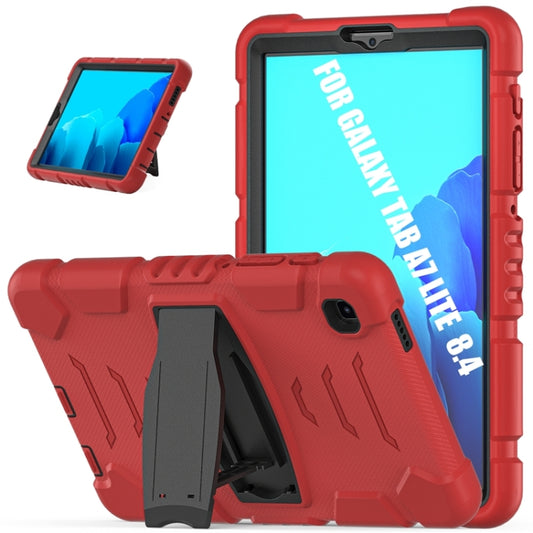 For Samsung Galaxy Tab A7 Lite 8.7 inch 2021 3-Layer Protection Screen Frame + PC + Silicone Shockproof Combination Case with Holder(Red+Black) - Tab A7 Lite T220 / T225 by buy2fix | Online Shopping UK | buy2fix
