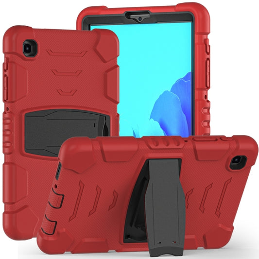 For Samsung Galaxy Tab A7 Lite 8.7 inch 2021 3-Layer Protection Screen Frame + PC + Silicone Shockproof Combination Case with Holder(Red+Black) - Tab A7 Lite T220 / T225 by buy2fix | Online Shopping UK | buy2fix