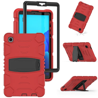 For Samsung Galaxy Tab A7 Lite 8.7 inch 2021 3-Layer Protection Screen Frame + PC + Silicone Shockproof Combination Case with Holder(Red+Black) - Tab A7 Lite T220 / T225 by buy2fix | Online Shopping UK | buy2fix