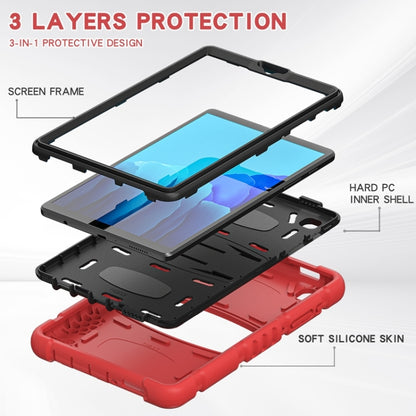 For Samsung Galaxy Tab A7 Lite 8.7 inch 2021 3-Layer Protection Screen Frame + PC + Silicone Shockproof Combination Case with Holder(Red+Black) - Tab A7 Lite T220 / T225 by buy2fix | Online Shopping UK | buy2fix