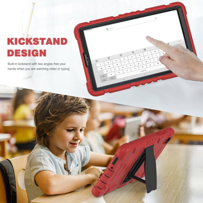 For Samsung Galaxy Tab A7 Lite 8.7 inch 2021 3-Layer Protection Screen Frame + PC + Silicone Shockproof Combination Case with Holder(Red+Black) - Tab A7 Lite T220 / T225 by buy2fix | Online Shopping UK | buy2fix