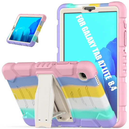 For Samsung Galaxy Tab A7 Lite 8.7 inch 2021 3-Layer Protection Screen Frame + PC + Silicone Shockproof Combination Case with Holder(Colorful Pink) - Tab A7 Lite T220 / T225 by buy2fix | Online Shopping UK | buy2fix