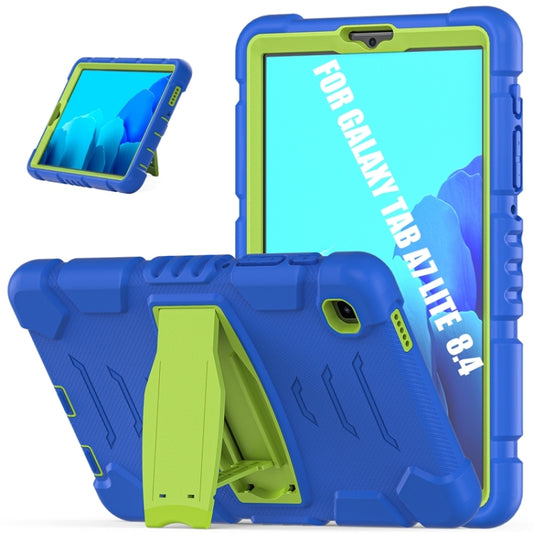For Samsung Galaxy Tab A7 Lite 8.7 inch 2021 3-Layer Protection Screen Frame + PC + Silicone Shockproof Combination Case with Holder(Blue+Lime) - Tab A7 Lite T220 / T225 by buy2fix | Online Shopping UK | buy2fix