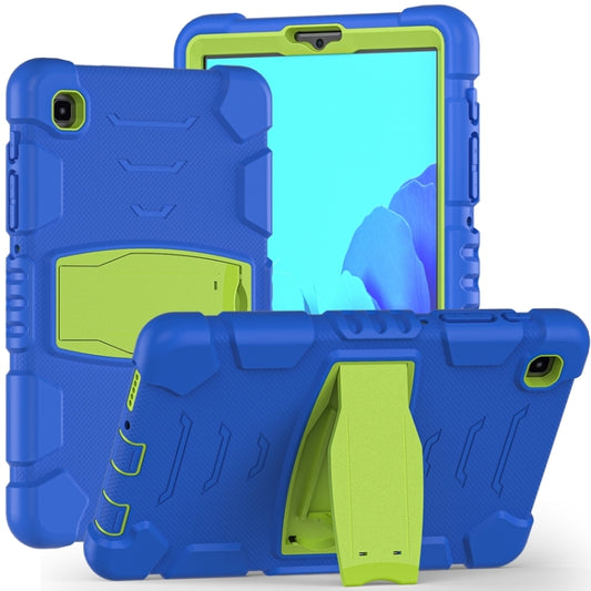 For Samsung Galaxy Tab A7 Lite 8.7 inch 2021 3-Layer Protection Screen Frame + PC + Silicone Shockproof Combination Case with Holder(Blue+Lime) - Tab A7 Lite T220 / T225 by buy2fix | Online Shopping UK | buy2fix