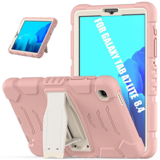 For Samsung Galaxy Tab A7 Lite 8.7 inch 2021 3-Layer Protection Screen Frame + PC + Silicone Shockproof Combination Case with Holder(Cherry Blossoms Pink) - Tab A7 Lite T220 / T225 by buy2fix | Online Shopping UK | buy2fix