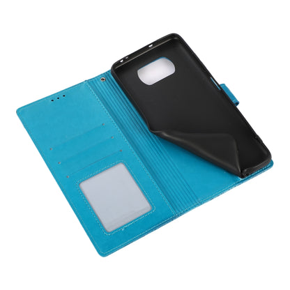 For Xiaomi POCO X3 NFC / X3 Pro / X3 Skin Feel Embossed Sunflower Horizontal Flip Leather Case with Holder & Card Slots & Wallet & Lanyard(Blue) - Xiaomi Cases by buy2fix | Online Shopping UK | buy2fix