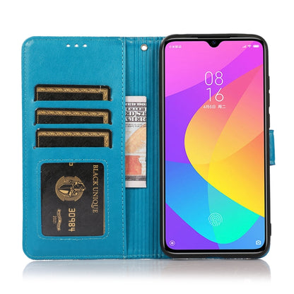 For Xiaomi Mi CC9 Skin Feel Embossed Sunflower Horizontal Flip Leather Case with Holder & Card Slots & Wallet & Lanyard(Blue) - Xiaomi Cases by buy2fix | Online Shopping UK | buy2fix