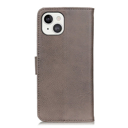For iPhone 13 KHAZNEH Cowhide Texture Horizontal Flip Leather Case with Holder & Card Slots & Wallet(Khaki) - iPhone 13 Cases by buy2fix | Online Shopping UK | buy2fix