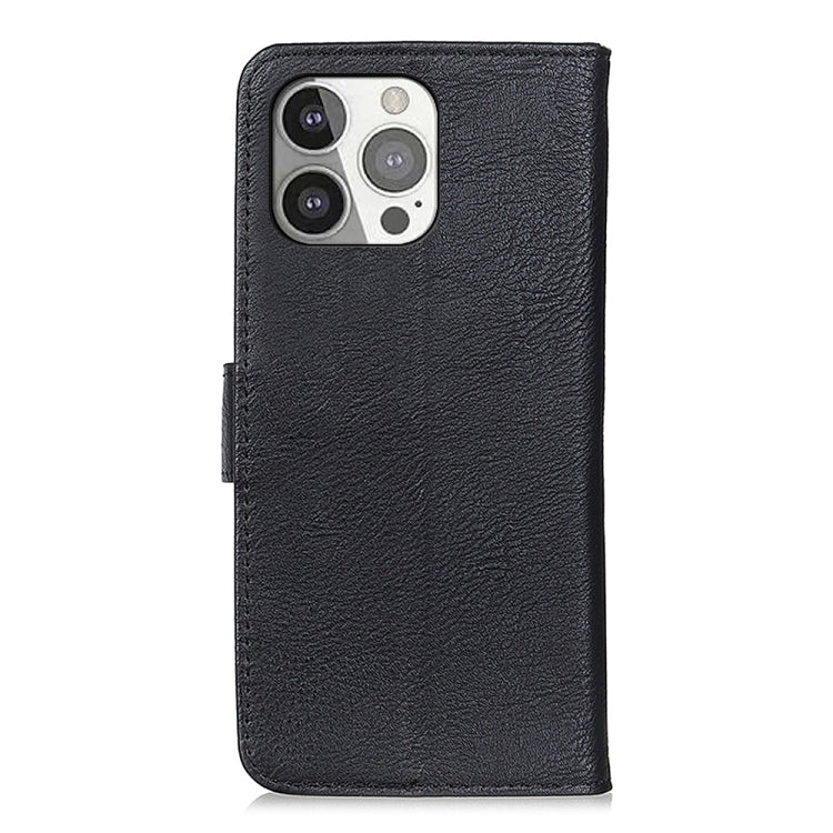 For iPhone 13 Pro KHAZNEH Cowhide Texture Horizontal Flip Leather Case with Holder & Card Slots & Wallet (Black) - iPhone 13 Pro Cases by buy2fix | Online Shopping UK | buy2fix