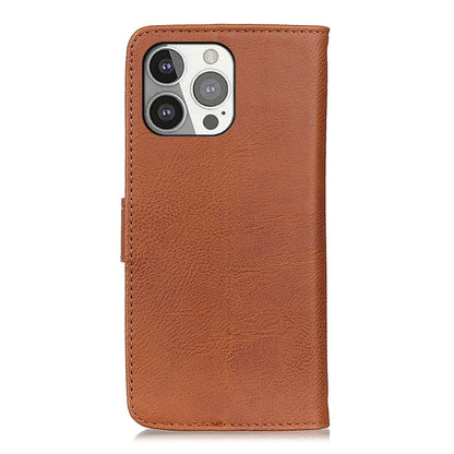 For iPhone 13 Pro KHAZNEH Cowhide Texture Horizontal Flip Leather Case with Holder & Card Slots & Wallet (Brown) - iPhone 13 Pro Cases by buy2fix | Online Shopping UK | buy2fix