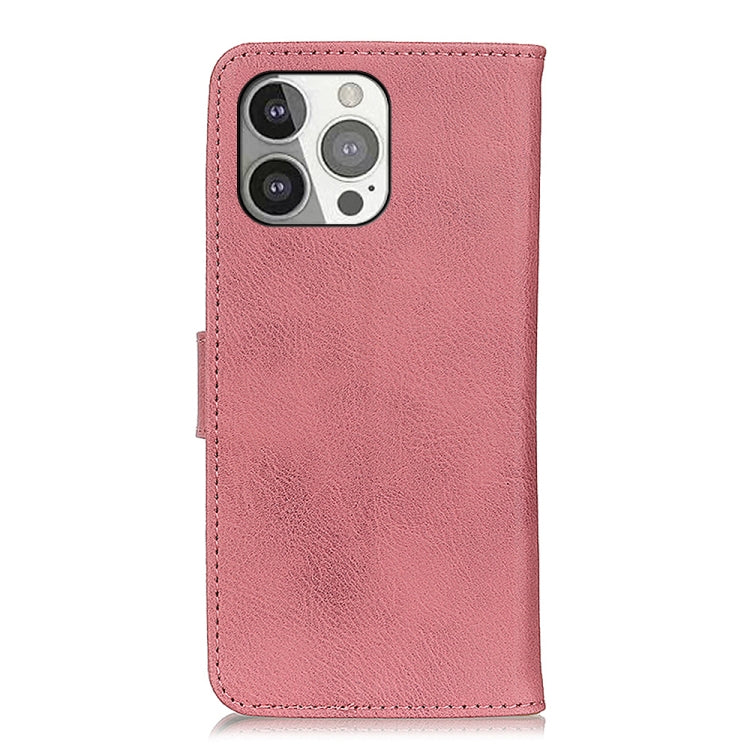 For iPhone 13 Pro KHAZNEH Cowhide Texture Horizontal Flip Leather Case with Holder & Card Slots & Wallet (Pink) - iPhone 13 Pro Cases by buy2fix | Online Shopping UK | buy2fix