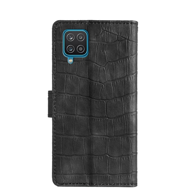 For Samsung Galaxy A12 Skin Feel Crocodile Texture Magnetic Clasp Horizontal Flip PU Leather Case with Holder & Card Slots & Wallet(Black) by buy2fix