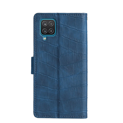 For Samsung Galaxy A12 Skin Feel Crocodile Texture Magnetic Clasp Horizontal Flip PU Leather Case with Holder & Card Slots & Wallet(Blue) by buy2fix