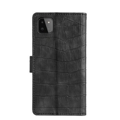 For Samsung Galaxy A22 5G Skin Feel Crocodile Texture Magnetic Clasp Horizontal Flip PU Leather Case with Holder & Card Slots & Wallet(Black) by buy2fix