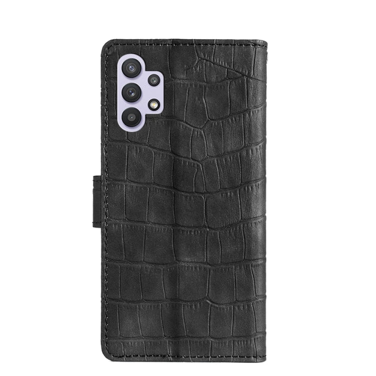 For Samsung Galaxy A32 5G Skin Feel Crocodile Texture Magnetic Clasp Horizontal Flip PU Leather Case with Holder & Card Slots & Wallet(Black) by buy2fix