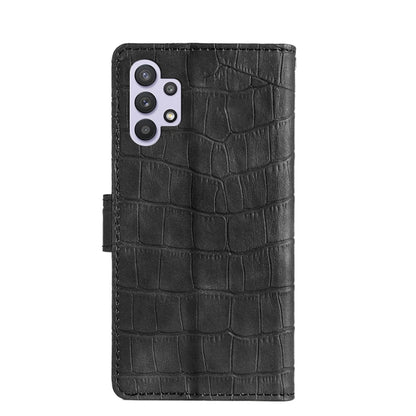 For Samsung Galaxy A32 5G Skin Feel Crocodile Texture Magnetic Clasp Horizontal Flip PU Leather Case with Holder & Card Slots & Wallet(Black) by buy2fix