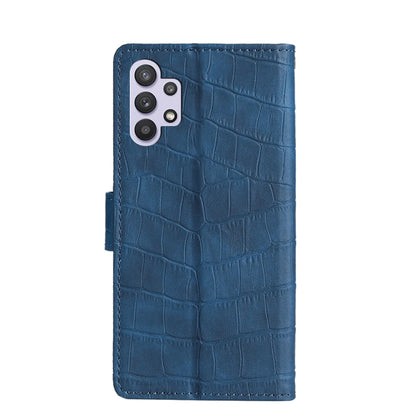 For Samsung Galaxy A32 5G Skin Feel Crocodile Texture Magnetic Clasp Horizontal Flip PU Leather Case with Holder & Card Slots & Wallet(Blue) by buy2fix