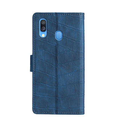 For Samsung Galaxy A40 Skin Feel Crocodile Texture Magnetic Clasp Horizontal Flip PU Leather Case with Holder & Card Slots & Wallet(Blue) by buy2fix
