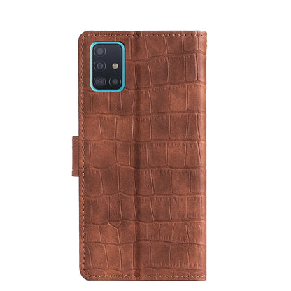 For Samsung Galaxy A51 4G Skin Feel Crocodile Texture Magnetic Clasp Horizontal Flip PU Leather Case with Holder & Card Slots & Wallet(Brown) by buy2fix