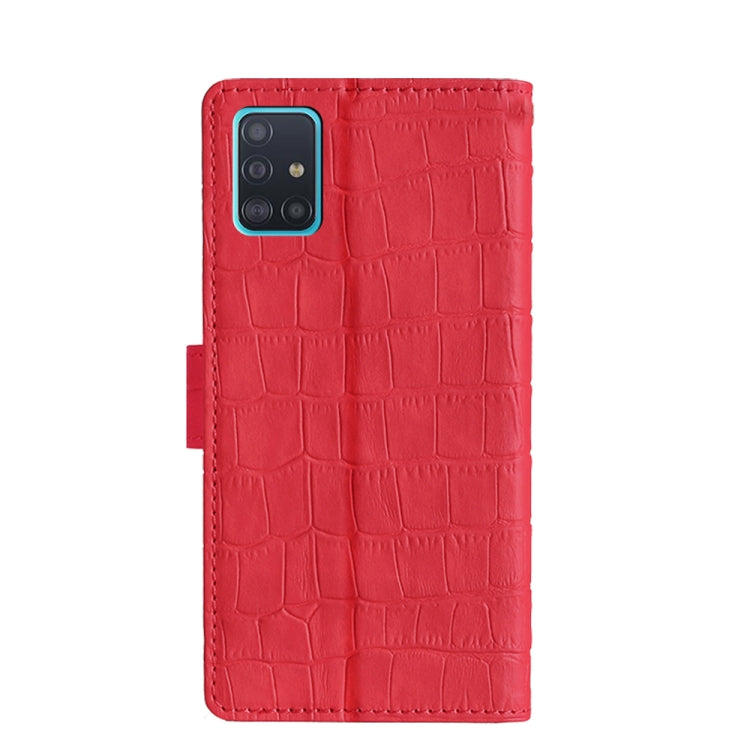 For Samsung Galaxy A51 5G Skin Feel Crocodile Texture Magnetic Clasp Horizontal Flip PU Leather Case with Holder & Card Slots & Wallet(Red) by buy2fix