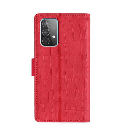 For Samsung Galaxy A52 5G Skin Feel Crocodile Texture Magnetic Clasp Horizontal Flip PU Leather Case with Holder & Card Slots & Wallet(Red) by buy2fix