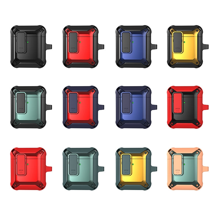 Wireless Earphones Shockproof Bumblebee Silicone Protective Case with Switch For AirPods 1/2(Red) - For AirPods 1/2 by buy2fix | Online Shopping UK | buy2fix
