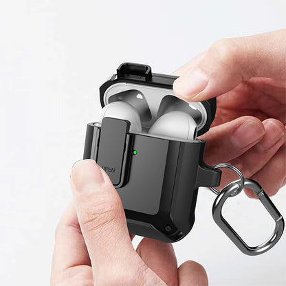 Wireless Earphones Shockproof Bumblebee Silicone Protective Case with Switch For AirPods 1/2(Black) - For AirPods 1/2 by buy2fix | Online Shopping UK | buy2fix