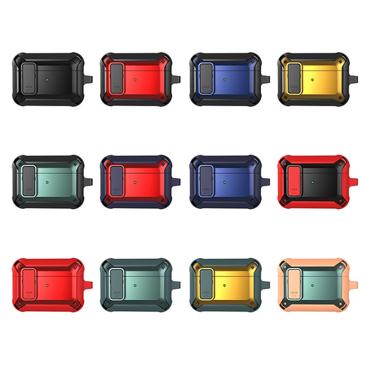 Wireless Earphones Shockproof Bumblebee Silicone Protective Case with Switch For AirPods Pro(Blue Red) - For AirPods Pro by buy2fix | Online Shopping UK | buy2fix