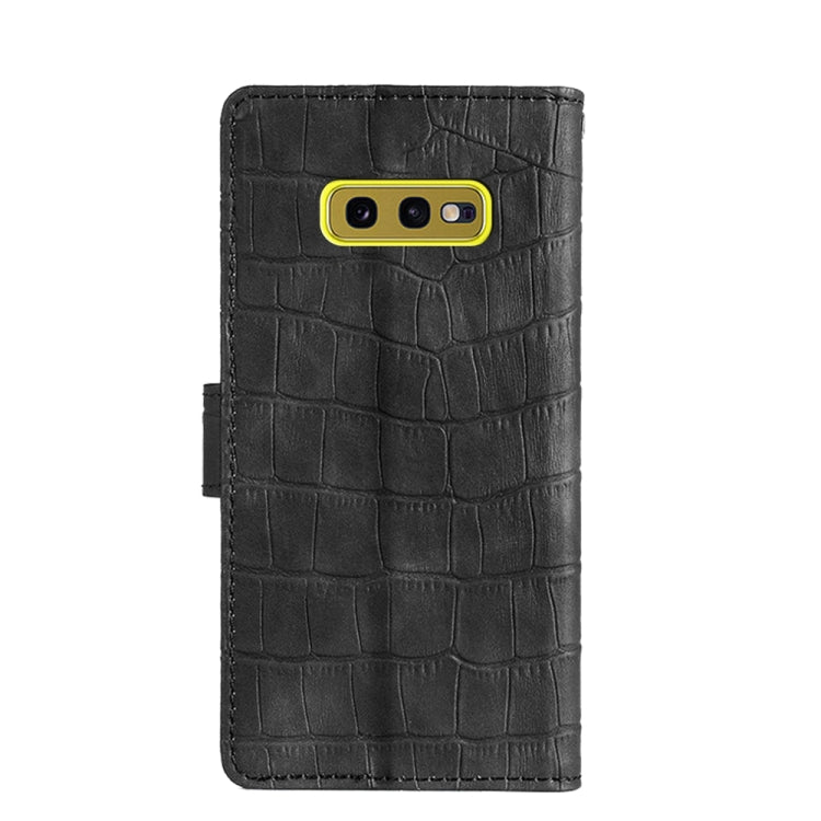 For Samsung Galaxy S10e Skin Feel Crocodile Texture Magnetic Clasp Horizontal Flip PU Leather Case with Holder & Card Slots & Wallet(Black) by buy2fix