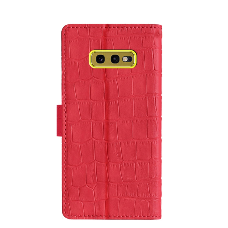 For Samsung Galaxy S10e Skin Feel Crocodile Texture Magnetic Clasp Horizontal Flip PU Leather Case with Holder & Card Slots & Wallet(Red) by buy2fix