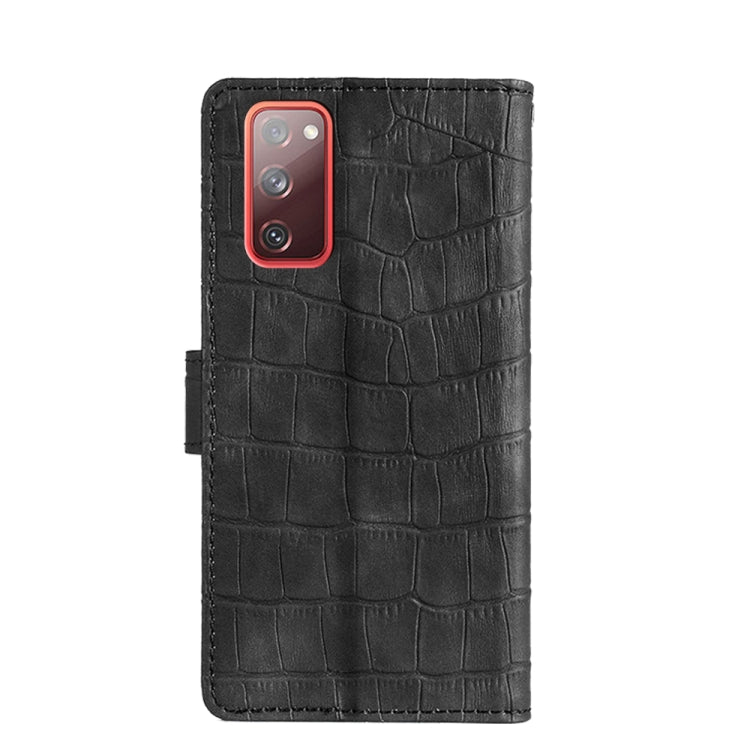 For Samsung Galaxy S20 FE Skin Feel Crocodile Texture Magnetic Clasp Horizontal Flip PU Leather Case with Holder & Card Slots & Wallet(Black) by buy2fix