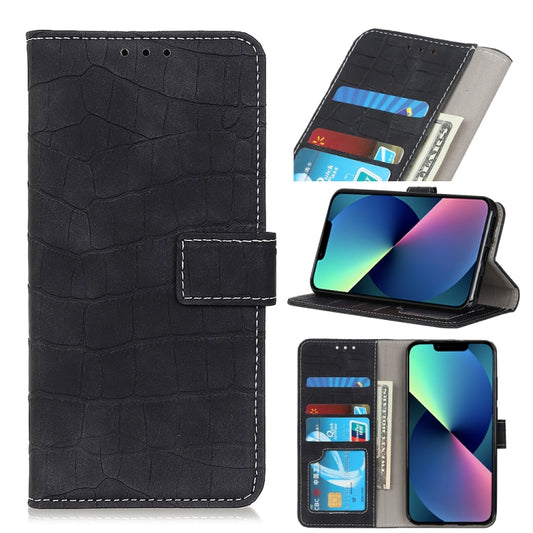 For iPhone 13 mini Crocodile Texture Horizontal Flip Leather Case with Holder & Card Slots & Wallet (Black) - iPhone 13 mini Cases by buy2fix | Online Shopping UK | buy2fix