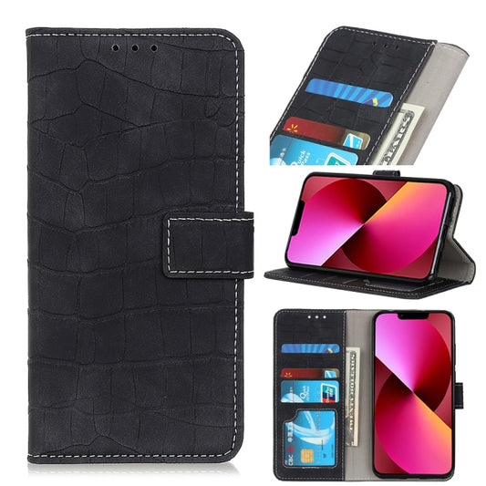 For iPhone 13 Crocodile Texture Horizontal Flip Leather Case with Holder & Card Slots & Wallet(Black) - iPhone 13 Cases by buy2fix | Online Shopping UK | buy2fix