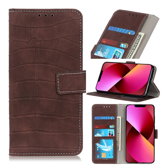 For iPhone 13 Crocodile Texture Horizontal Flip Leather Case with Holder & Card Slots & Wallet(Brown) - iPhone 13 Cases by buy2fix | Online Shopping UK | buy2fix