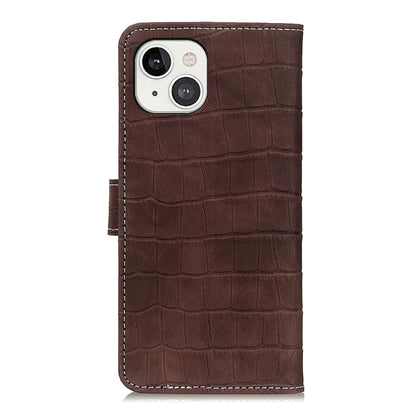 For iPhone 13 Crocodile Texture Horizontal Flip Leather Case with Holder & Card Slots & Wallet(Brown) - iPhone 13 Cases by buy2fix | Online Shopping UK | buy2fix
