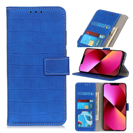For iPhone 13 Crocodile Texture Horizontal Flip Leather Case with Holder & Card Slots & Wallet(Blue) - iPhone 13 Cases by buy2fix | Online Shopping UK | buy2fix