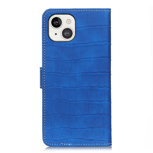 For iPhone 13 Crocodile Texture Horizontal Flip Leather Case with Holder & Card Slots & Wallet(Blue) by buy2fix