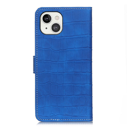 For iPhone 13 Crocodile Texture Horizontal Flip Leather Case with Holder & Card Slots & Wallet(Blue) - iPhone 13 Cases by buy2fix | Online Shopping UK | buy2fix