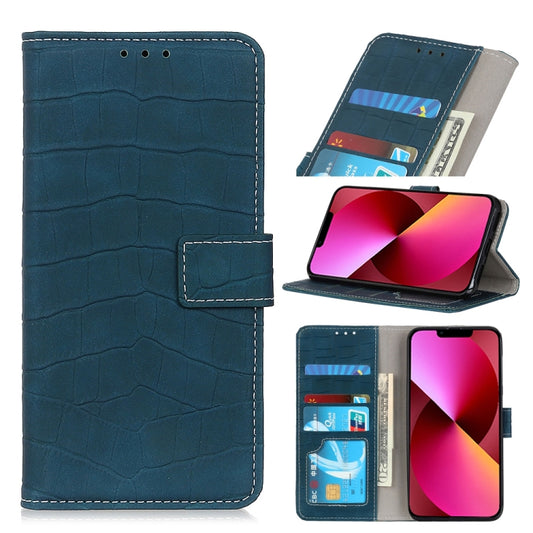 For iPhone 13 Crocodile Texture Horizontal Flip Leather Case with Holder & Card Slots & Wallet(Dark Green) - iPhone 13 Cases by buy2fix | Online Shopping UK | buy2fix