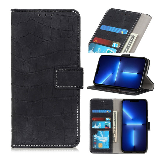For iPhone 13 Pro Crocodile Texture Horizontal Flip Leather Case with Holder & Card Slots & Wallet (Black) - iPhone 13 Pro Cases by buy2fix | Online Shopping UK | buy2fix