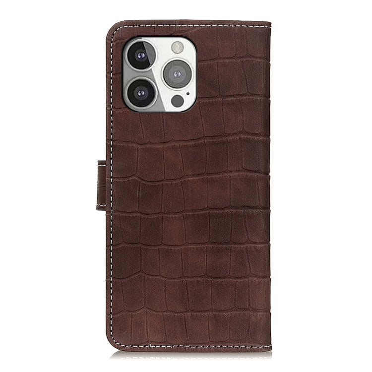 For iPhone 13 Pro Crocodile Texture Horizontal Flip Leather Case with Holder & Card Slots & Wallet (Brown) - iPhone 13 Pro Cases by buy2fix | Online Shopping UK | buy2fix